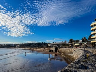 View of sea at low tide 