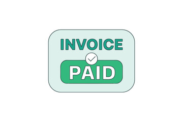 Fototapeta premium A vector graphic illustration of a green invoice paid stamp with a checkmark