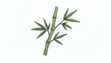 Simple Green Bamboo Illustration
