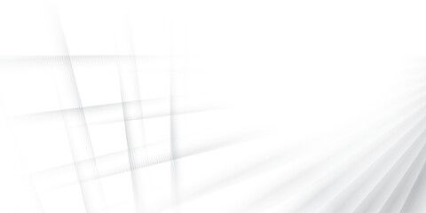 Abstract white and gray color, modern design stripes background with geometric shape and glowing light. Vector illustration.