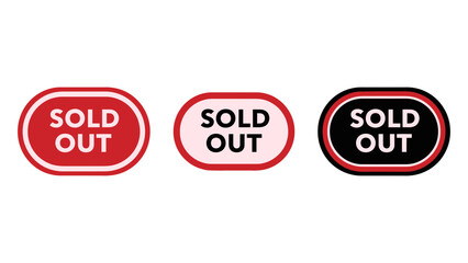Collection of sold out badges for product unavailability status in e-commerce stores