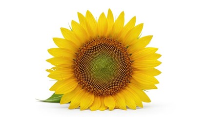 Fototapeta premium Bright yellow sunflower isolated on a clean white background