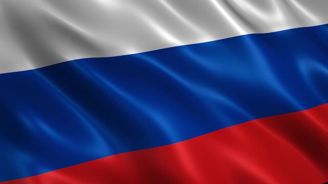 waving russia national flag animation loop