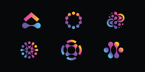 Fototapeta premium Trendy Professional Modern Technology Logo Collection for Professional and Creative Digital Branding