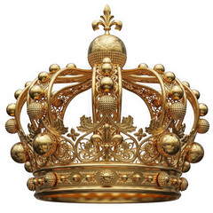 Gold crown isolated on transparent background