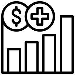 Obraz premium graph growth business investment money health simple line icon