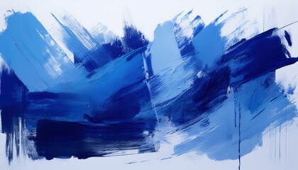 abstract blue painting indigo blue textured background blue brush strokes on a white background blue grunge brush strokes
