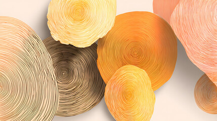 Abstract circular patterns with spiral lines