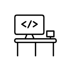 Fototapeta premium Programmer Desk for web and graphic design