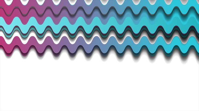 Blue purple zig zag curved waves abstract corporate background. Seamless looping concept motion design. Video animation Ultra HD 4K 3840x2160