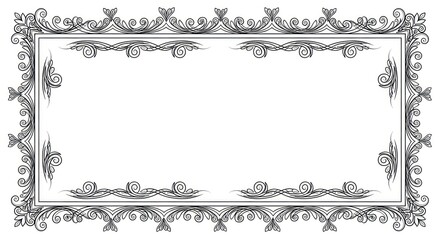 Fototapeta premium Decorative frame with vintage ornamental border design and elegant filigree for invitations and