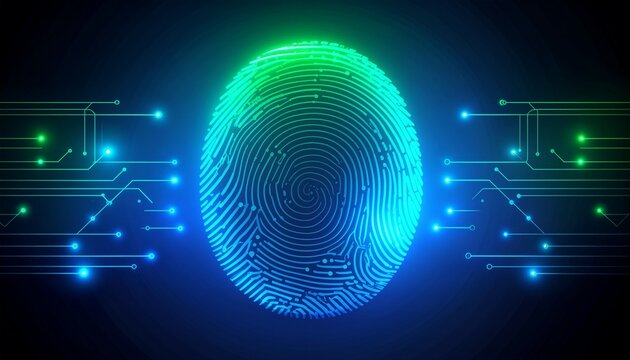 Digital Fingerprint Biometric Scan Security Technology Abstract Background
 - Powered by Adobe