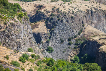 Basalt columnar units. Garni gorge, Armenia.