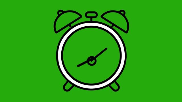 Black and White Alarm Clock Icon Design