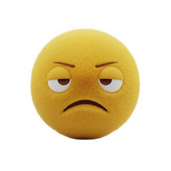 Angry emoji face isolated on transparent background
