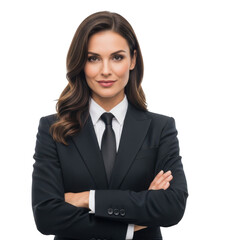 Professional woman in business suit isolated on transparent background