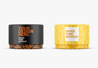 Short Packaging Paper Tube Mockup