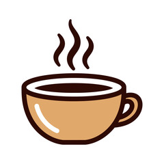 Obraz premium Steaming Hot Coffee Cup Icon - Cozy Beverage Illustration