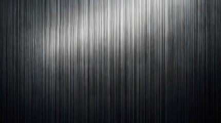 Obraz premium Brushed dark metal surface with vertical striations, sleek industrial atmosphere
