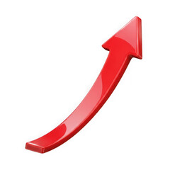 Red arrow icon isolated on transparent background