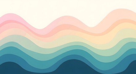 Wavy multicolored gradient background with pastel colors