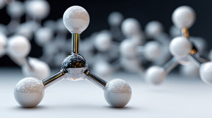 Molecule nanotechnology science chemistry atom structure technology innovation futuristic laboratory model