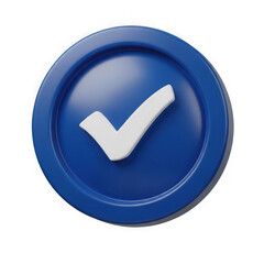 Blue checkmark icon isolated on transparent background