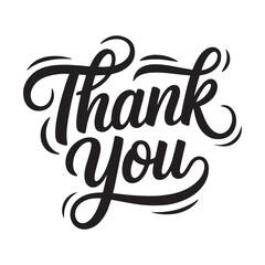 Fototapeta premium Elegant Thank You Script Lettering Illustration, Thank You Handwritten Brush Handwritten Text