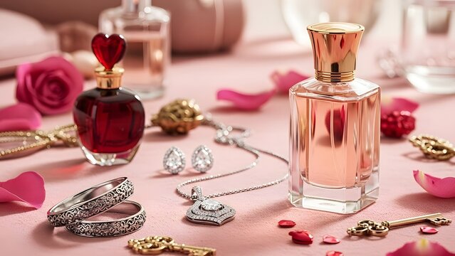 Valentine's day gift ideas luxurious perfumes jewelry and roses for her