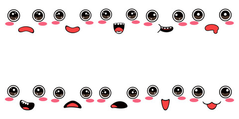 Cute cartoon faces collection