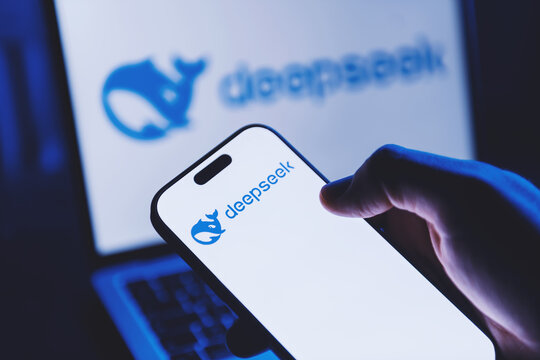 Smartphone and Laptop Displaying DeepSeek AI