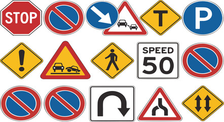 Traffic and Road Signs Collection &ndash; Stop, Yield, Speed Limit, and More