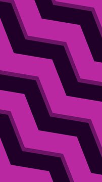 Abstract 3d Purple Animated Diagonal Moving Zigzag Lines over Dark Background. Seamless Looped Vertical Geometric Background