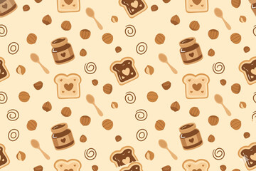 Obraz premium Delicious Dessert Pattern Design, Food Art, Kitchen Decor, Digital Illustration, Sweet Treats, Playful Perspective, Culinary Concept