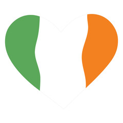 Irish flag in the shape of a heart