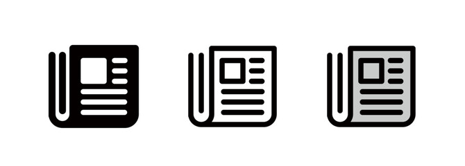 Newspaper icon, newspaper company and article symbol