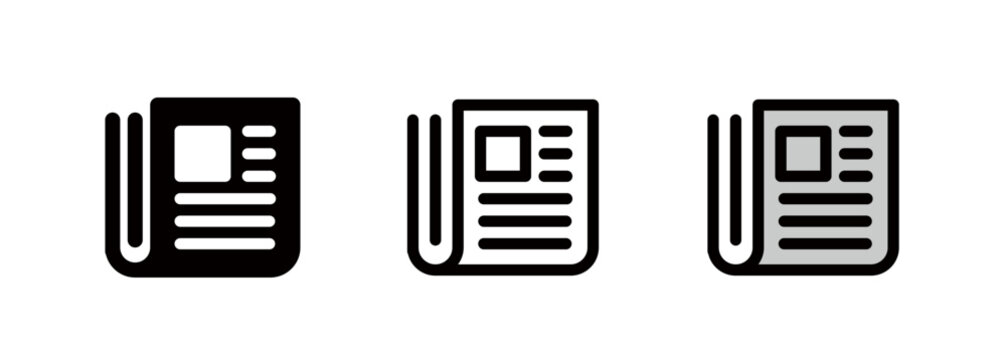 Newspaper icon, newspaper company and article symbol