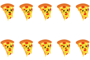 Kawaii Pizza Slice Emojis