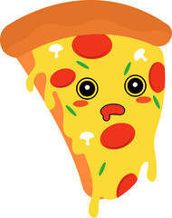 Kawaii Pizza Slice Character