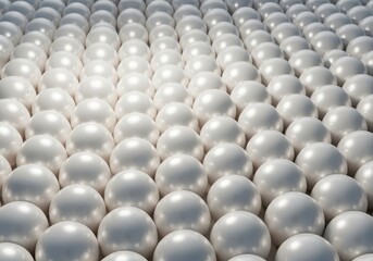 Obraz premium Dense arrangement of lustrous, creamy white pearls filling the frame. Seamless, elegant, and shimmering texture suitable for sophisticated luxury backdrops, Pearl, white, heap