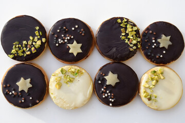 Sandwich round shaped cookies. More variation of cookies from one dough