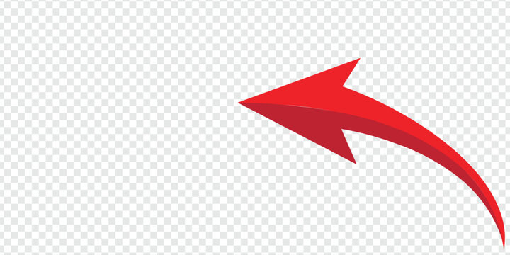 red arrow icon png on white background. flat style. arrow icon for your web site design, logo, app, UI. arrow indicated the direction symbol. curved arrow sign