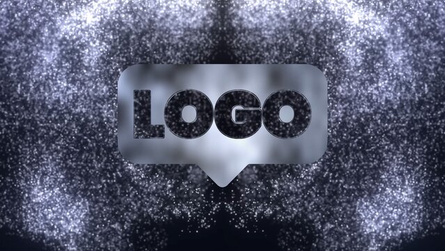 Silver Icon Snow Particles Shiny Winter Logo Reveal