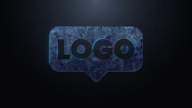 Grunge Laser Metal Steel Icon Logo Reveal