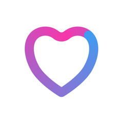 smooth gradient Love Icon Design