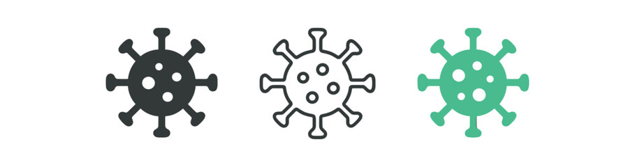 Obraz premium virus three stylized virus particle green