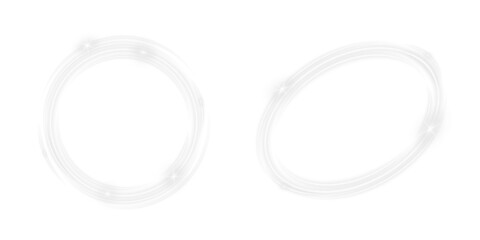 Neon glowing circular light ring overlay with dynamic energy vortex motion blur sparkle and futuristic magic glow light trails on transparent background © SharminAkter