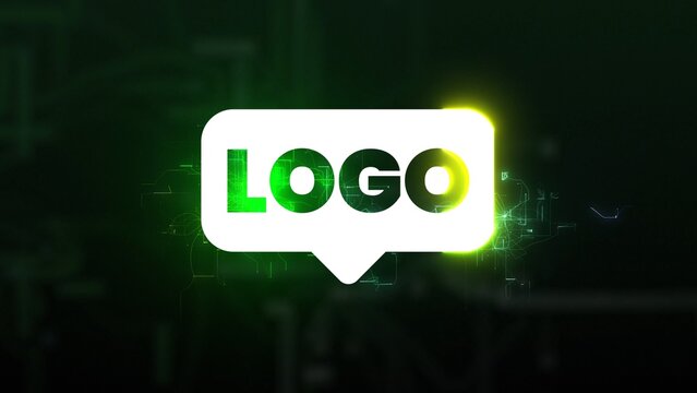 Computer Travel Matrix Motherboard Glowing Sci-Fi Logo Reveal 