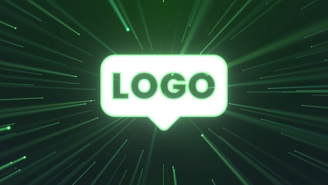 Radial Green Shiny Glow Sci-Fi Futuristic Modern Logo Reveal