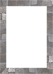 Blank frame with stone material wall borders